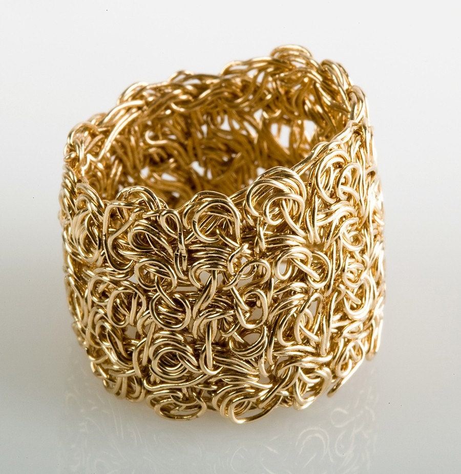 knitted gold filled ring