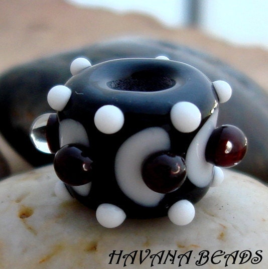 LITTLE BLACK DRESS - Handmade Lampwork Bead, Fits Pandora, Biagi and Troll