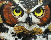 Print Owl 20 20x20 inch Print from oil painting by Roz