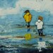 Beach painting 93 16x20 inch original oil painting by Roz