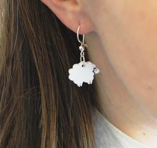 The Lamb Earrings,Plexiglass Jewelry,Lasercut Acrylic,Gifts Under 25