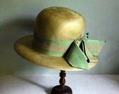 Vintage Wide Brimmed Straw Hat, 1950s to 1960s