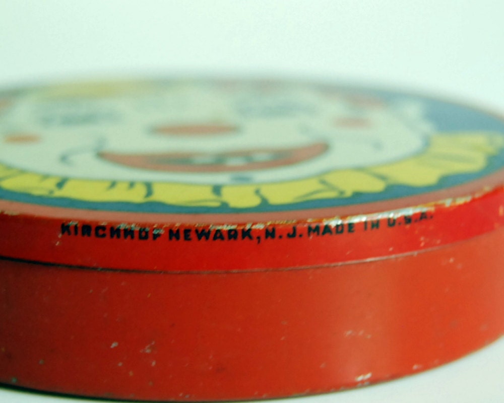 Vintage Noisemaker Kirchhof Tin Clown Toy, LIfe of the Party