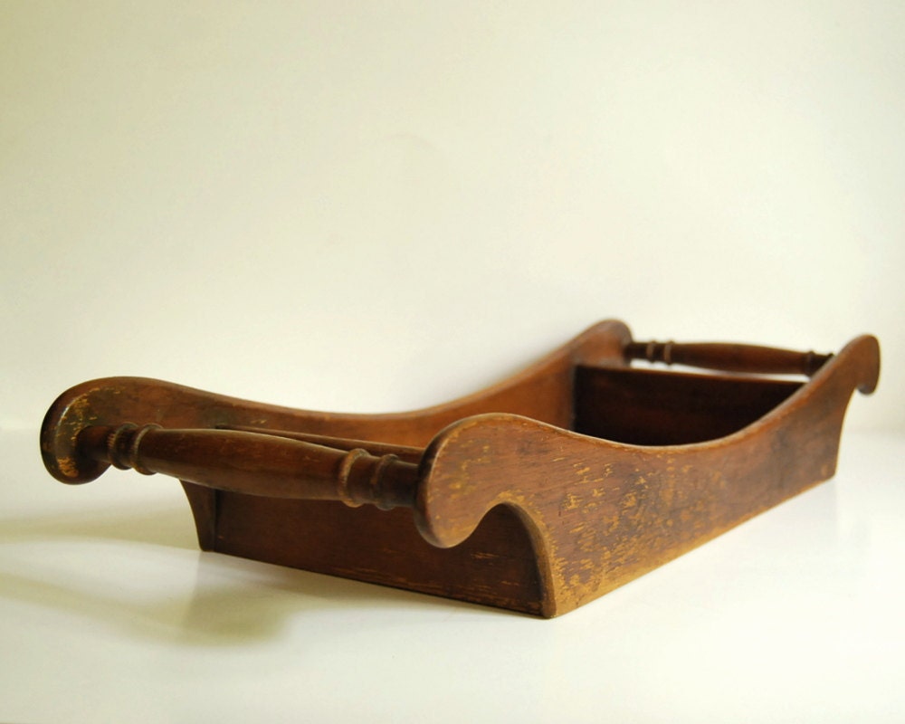 Vintage Wooden Tray Rustic Solid Wood Tray Brown Serving Tray