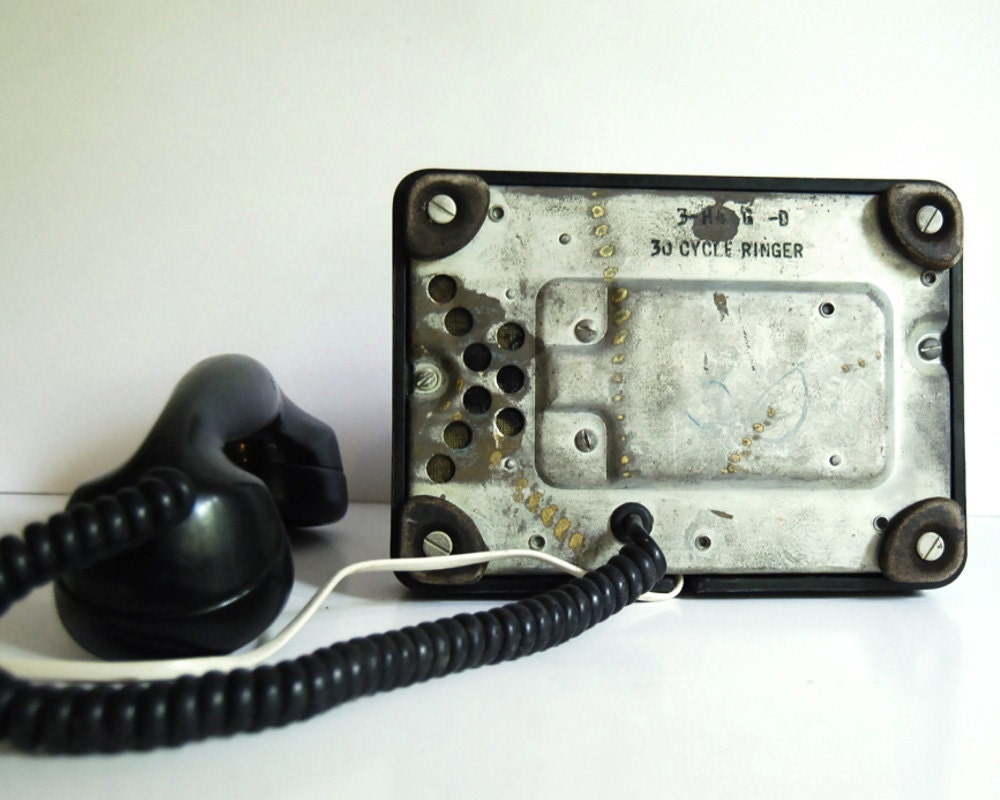 Vintage Telephone North Electric Galion 1940s Art Deco Black Desk Inner Office or Hotel Phone Working