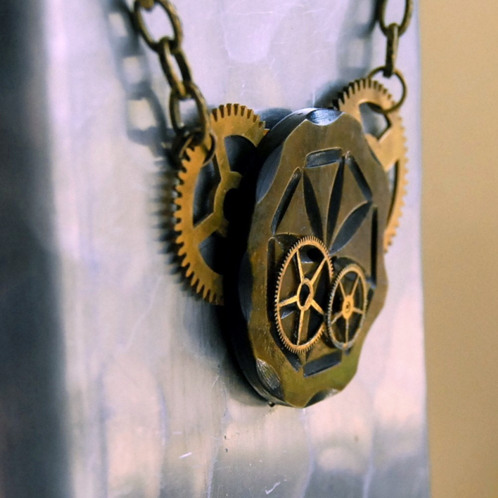 Steampunk Jewelry Time after Time Vintage Button Necklace