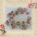 Broken China Bracelet - Charm Bracelet - Handmade Vintage China Bracelet - Pink Rose Bracelet