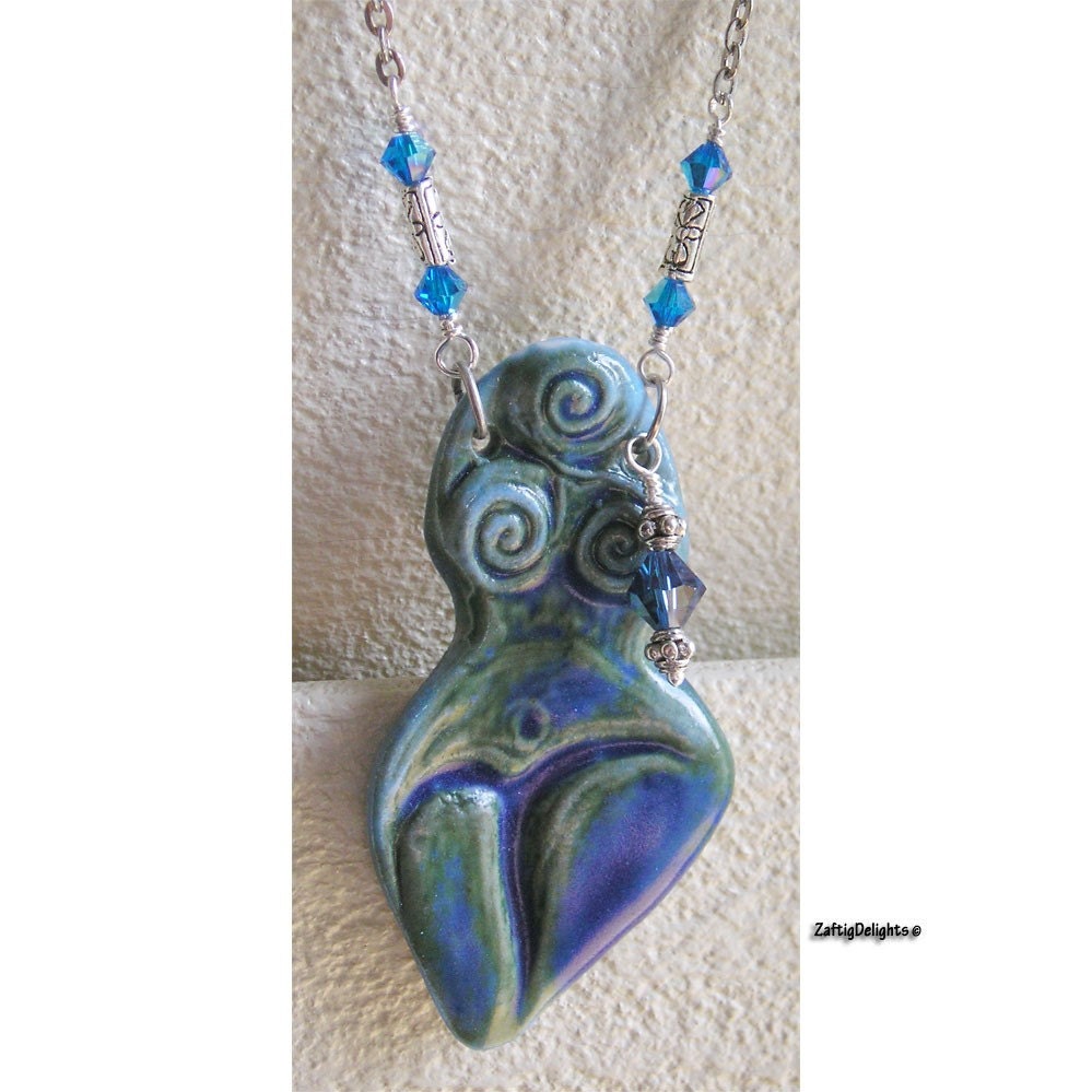 Zaftig Goddess Pendant - Blue Green - ZaftigDelights