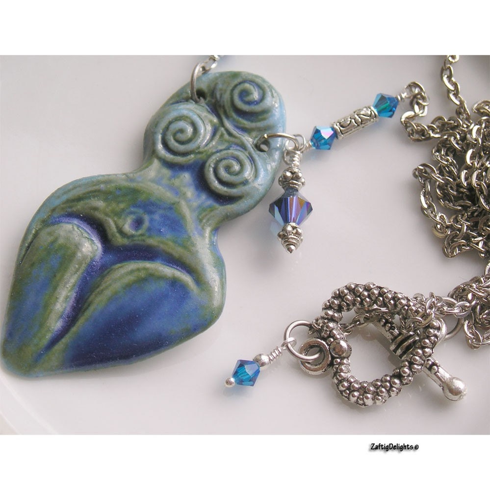 Zaftig Goddess Pendant - Blue Green - ZaftigDelights