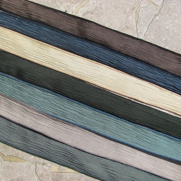 Zen Garden Hand Dyed Silk Ribbon Assortment 7 Strings Wrist Wrap Ribbon