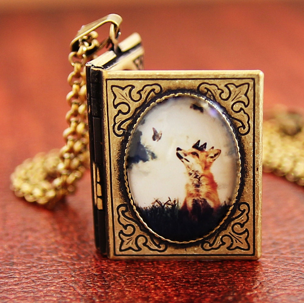 The Little Fox Prince - Art Locket Necklace - HeartworksByLori