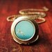 Photo Locket-Bird Blue - Flying Seagull over the Ocean Art Locket Necklace - Collaboration with Irene Suchocki
