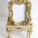 Baroque Picture Frame -Vanity Table Hollywood Regency Style Unique Rare Ornate Decorative Shabby Chic Roses Gold Cream Hat Boxes Jewelry Perfume Bottles Books Whimsical  Paris French Chic Parisian Apartment Decor