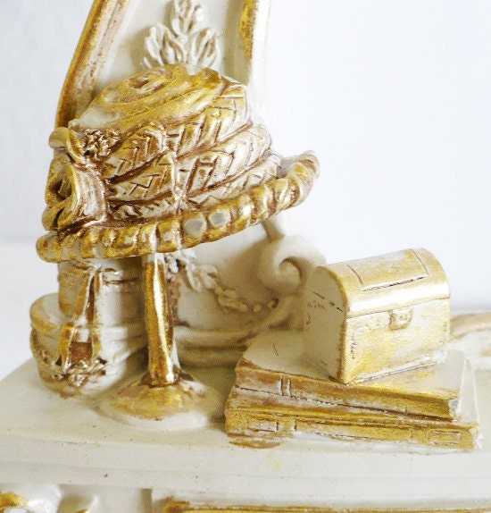 Baroque Picture Frame -Vanity Table Hollywood Regency Style Unique Rare Ornate Decorative Shabby Chic Roses Gold Cream Hat Boxes Jewelry Perfume Bottles Books Whimsical  Paris French Chic Parisian Apartment Decor