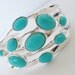 Silver Turquoise Cuff - Bracelet Wide Statement Elegant Jewelry Aqua Tiffany Robin Blue Egg Rare Resort Summer Graduation Gift Bridal Teal