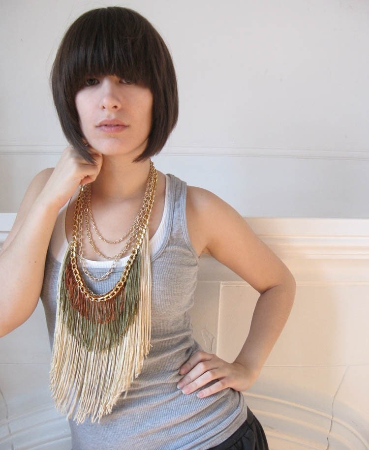 Maximum Fringe Necklace - Champagne, Olive, Rust