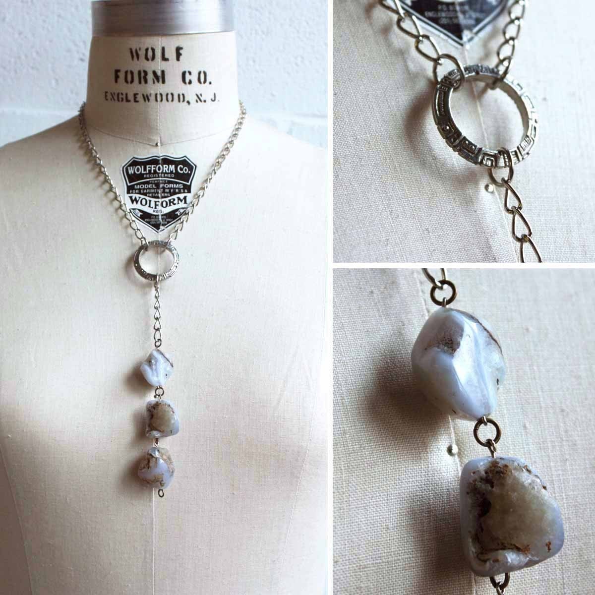 Moon Rock Necklace - Blue Grey