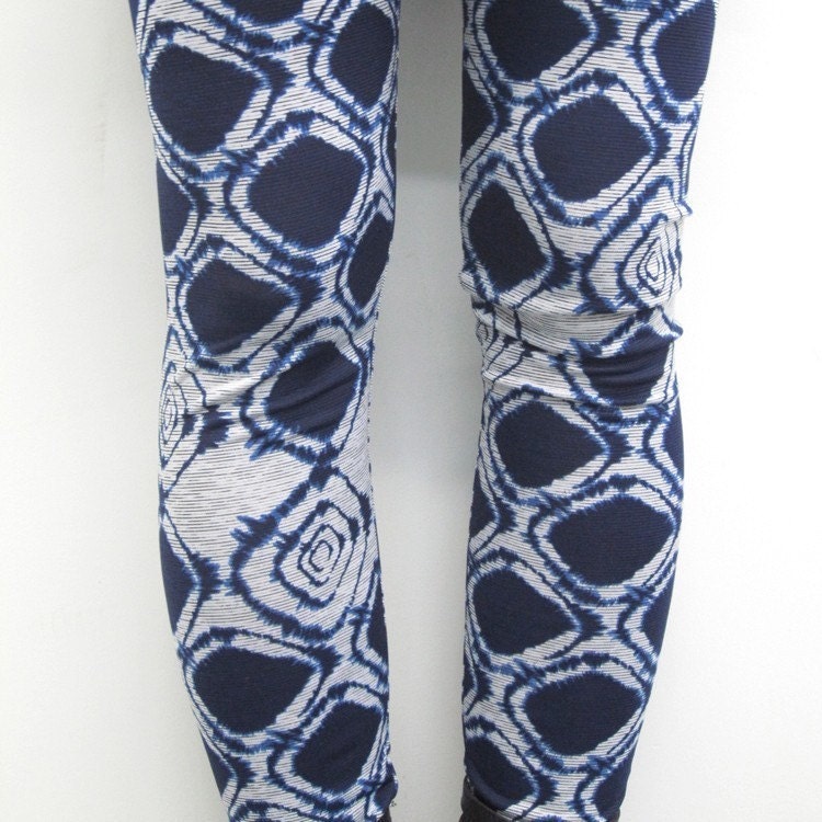 Luxe Collection Leggings - Navy Diamond Tie Dye