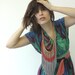 Fringe Necklace - Grey, Raspberry, Sage - gold tone chain