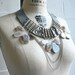 Battle Necklace - Taupe Leather, Grey Leather and Grey Agate