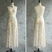 Maxi Skirt - Pale Taupe Sheer Lace with Metallic Embroidery - S or L