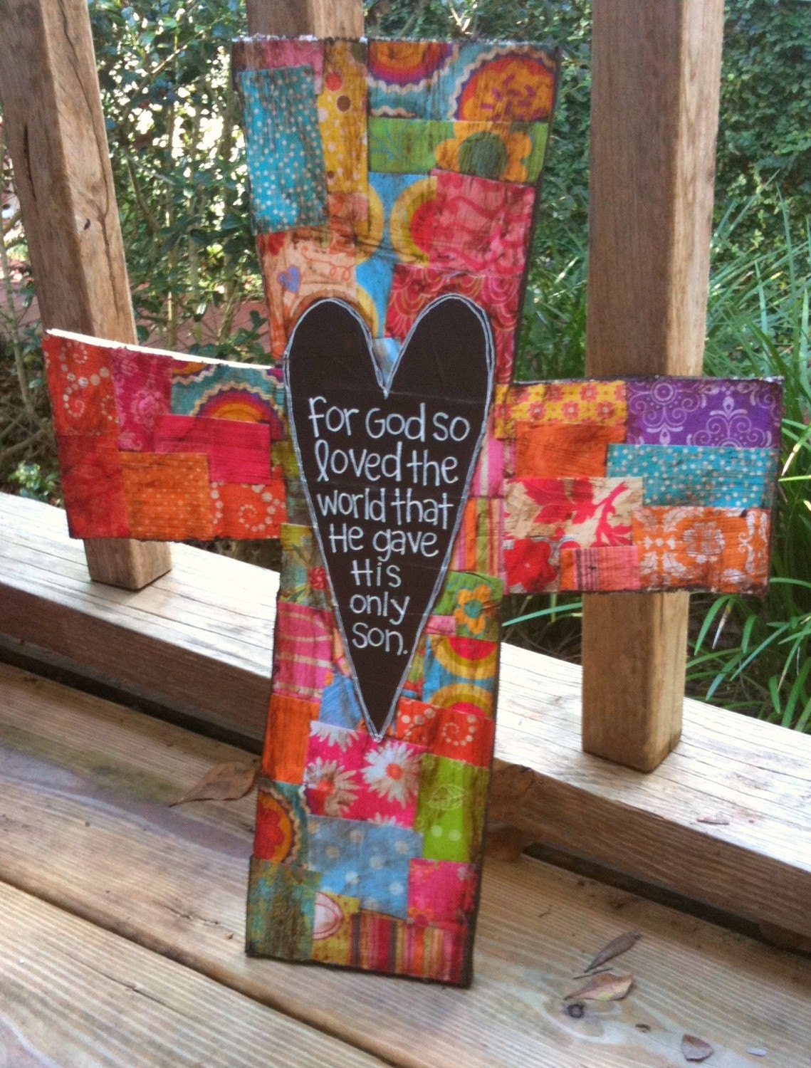 MADE TO ORDER For God So Loved the World Cross- 14 inch