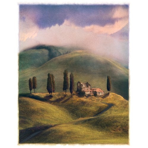 Tuscan Ruin, Polaroid Transfer Composite matted to 8x10