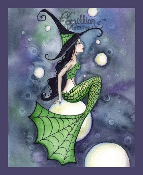 Mermaid Witch With Bubbles From Original By Camillioncreations