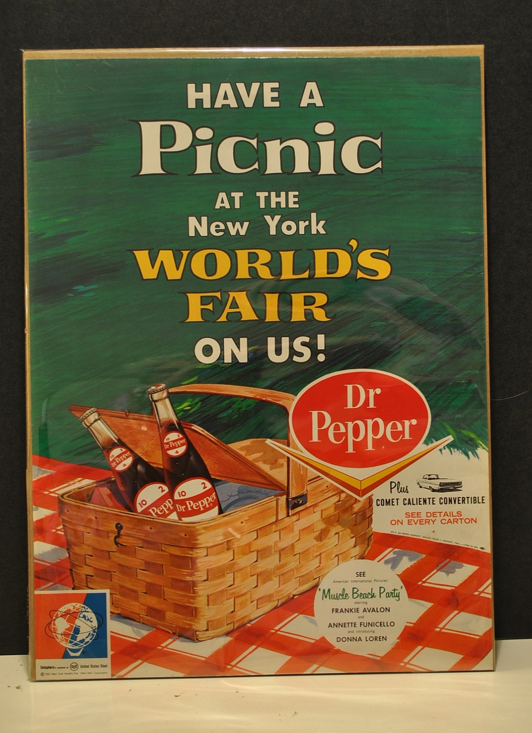 1964 Dr. Pepper Worlds Fair in New York Picnic Poster