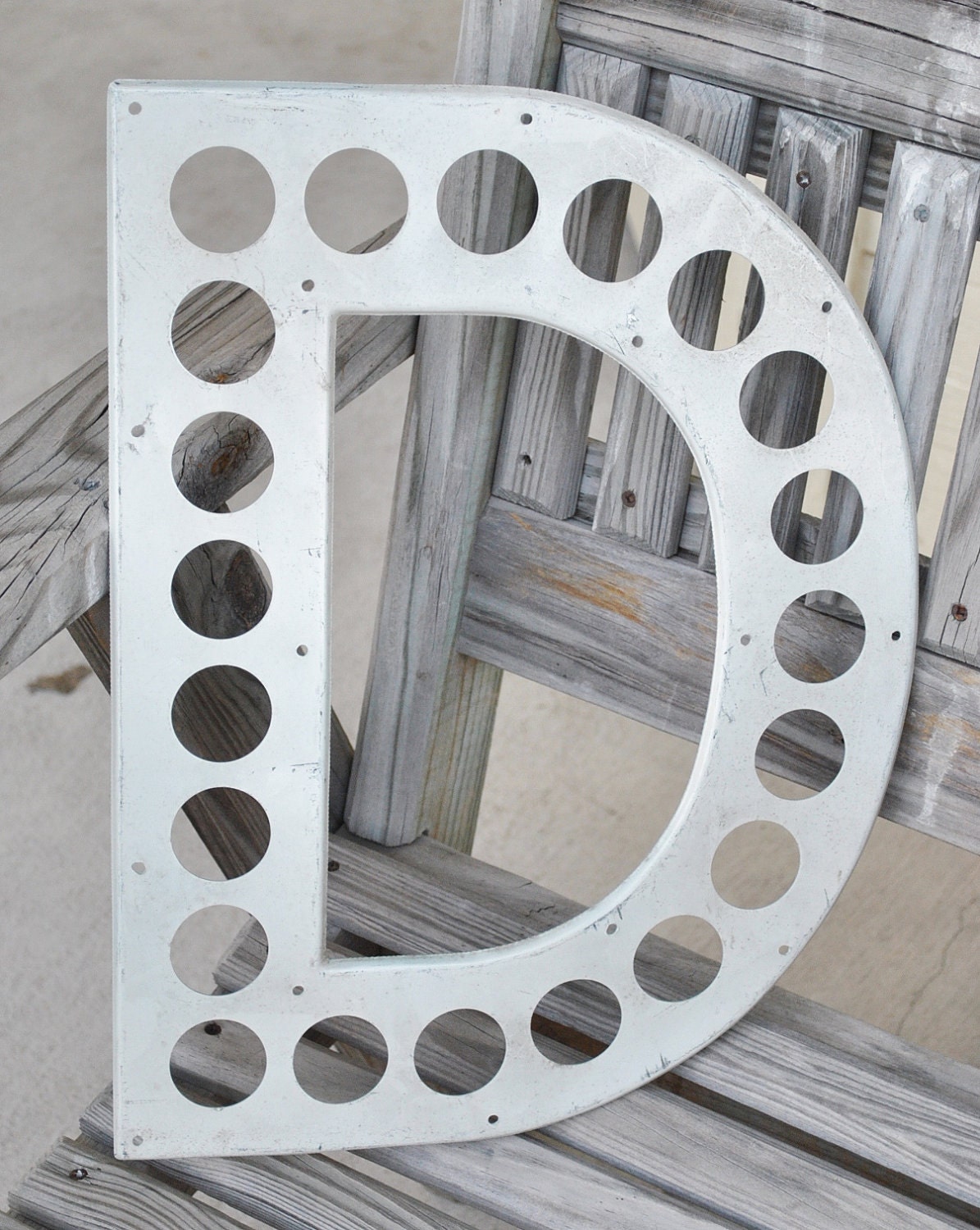 Large Metal Letter D Vintage Highway Letter