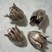4 Large Antique Silver Blooming Tulip Beads