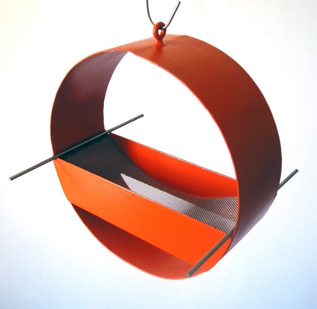 Charm \/ Hanging Bird Feeder - Real Orange