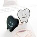 2 little Tooth-y friends - Black and White Earrings Post