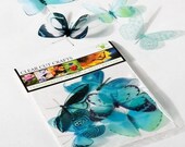12 x Special Turquoise 3D Butterflies great for Weddings, Crafts