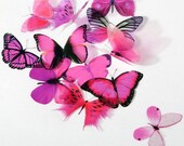 6 x Special Hot Pink 3D Butterflies great for Weddings, Crafts