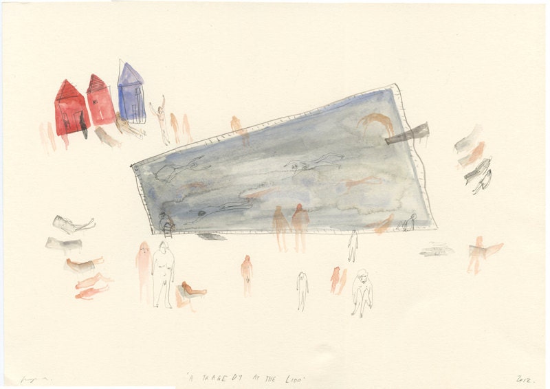 A Tragedy at the Lido - Original Illustration