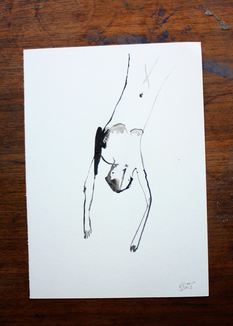 Bather I - Original gouache illustration