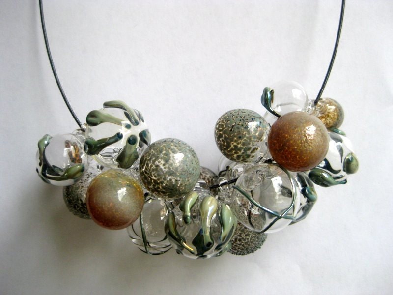 Metallic Textures Glass Bubble Necklace