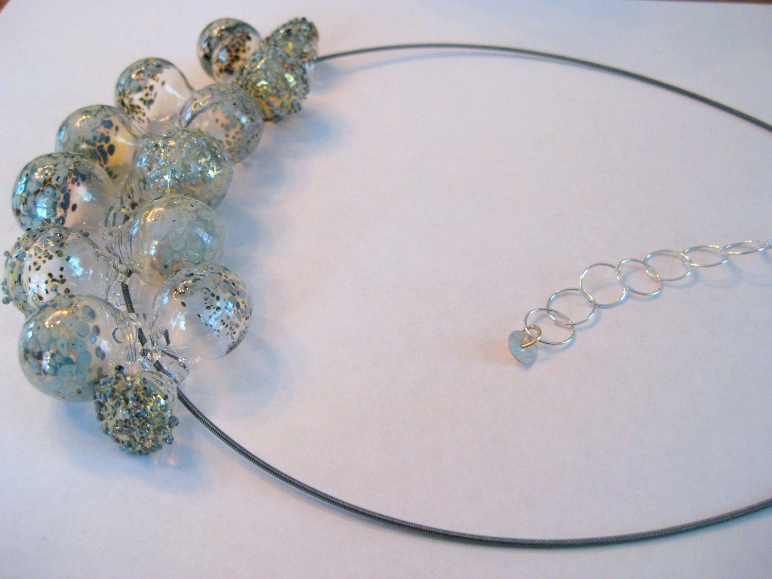 All Gray Glass Necklace