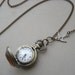 Pocket Watch Necklace with Citrine Glass