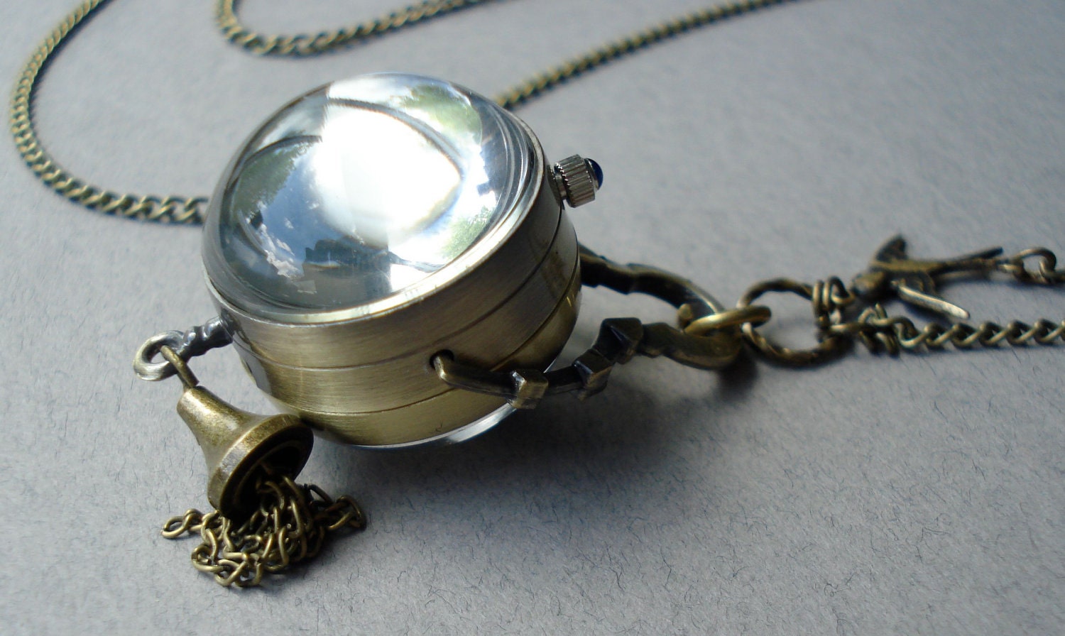 Watch Necklace Jewelry in Antique brass