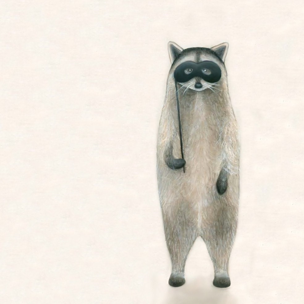 Raccoon Costume - print of original acrylic painting
