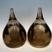 SALE Luigi Massoni for GUZZINI Fratelli, Italy Teardrop Salt & Pepper Shakers Brown Smoke Acrylic