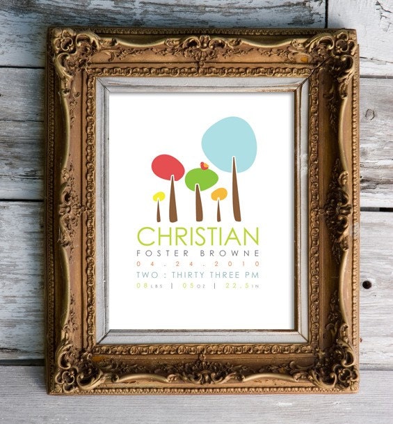 tree tops - birth announcement