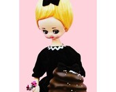 doll cupcake print 8 x 12 LITTLE BOW TREAT