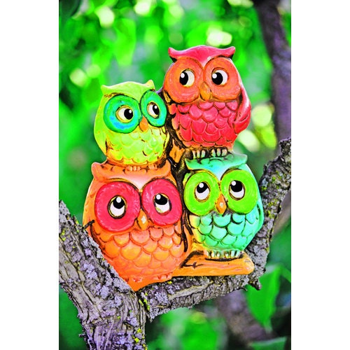 retro owl print aceo size OWL In THE FAMILY