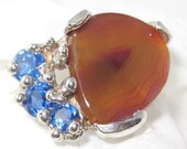 Mexico Laguna Agate ring -extra nice- w43 - handmade in USA