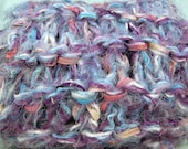 Sale Hand Knit Scarf pretty pastels and sparkle Sugar Plum Princess