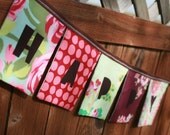 HAPPY BIRTHDAY Reusable Fabric Banner - Amy Butler Love in Heart
