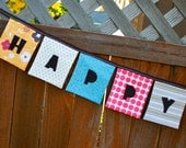 HAPPY BIRTHDAY Reusable Fabric Banner - Sweetwater by Moda - ThePolkaDotTotSpot